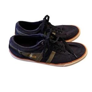 Gola Men's Sz 13 Comet Plimsoll Sneakers Black Green Casual Shoes Low Top Vegan